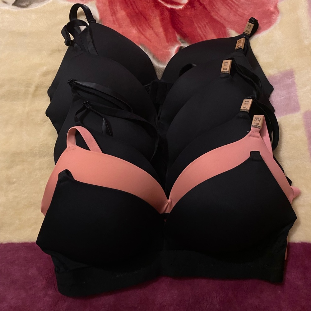 6 PINK bras